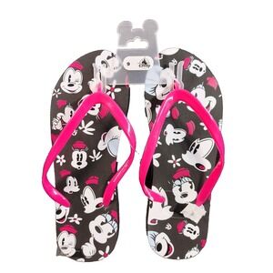 Disney Women's Size 9 Pink Minnie Mickey Mouse Summer Thong Flip Flop Sandals